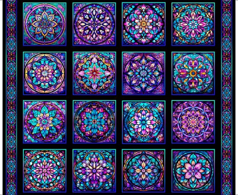 New - Royale Stained Glass Blocks - Morris Creative - QT Fabrics - 1 ...