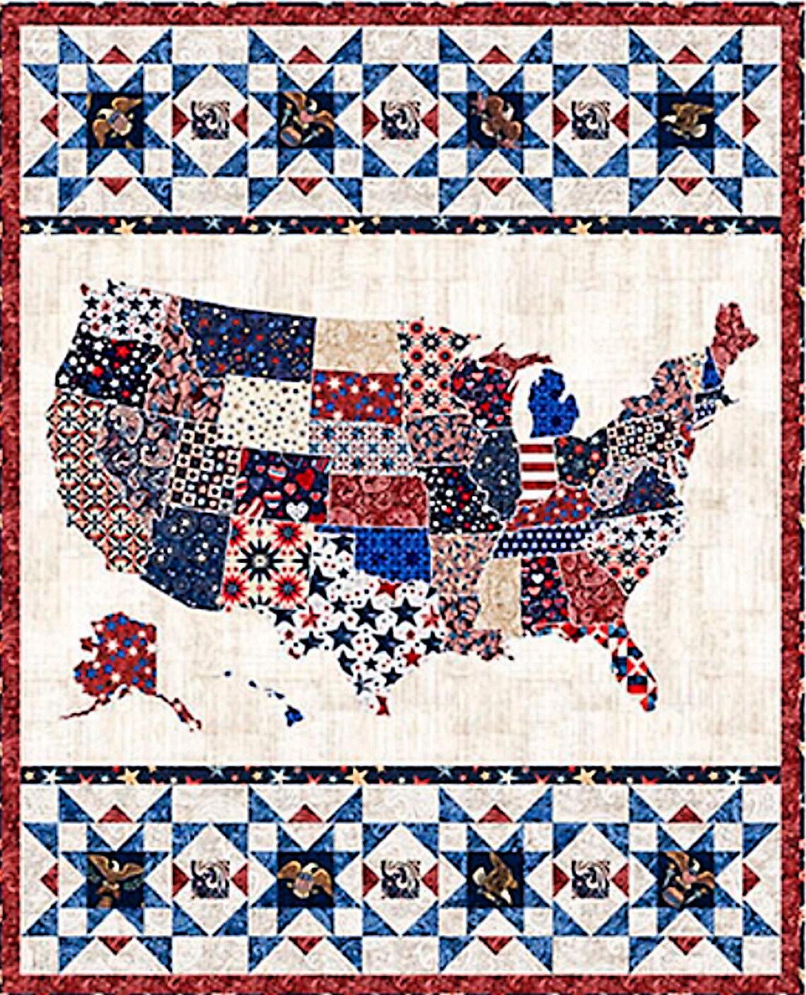 New - American Tapestry Collage - Dan Morris - QT Fabrics - 1 Yard ...