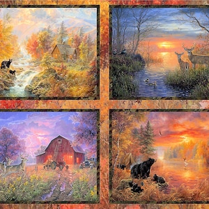 Whitetail Country - 3 Wishes Fabric - Abraham Hunter - 1 Yard Panel - More Available
