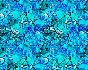 Night Flight Mosaic Turquoise - Morris Creative - QT Fabrics - Yardage - More Available
