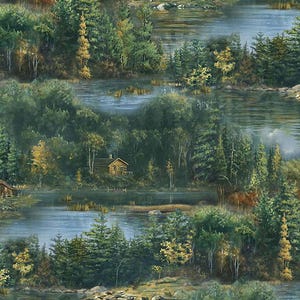 New - Northwood Naturescapes Trees Stripe - Hautman Brothers Wildlife Art - Northcott - 1 Yard - More Available