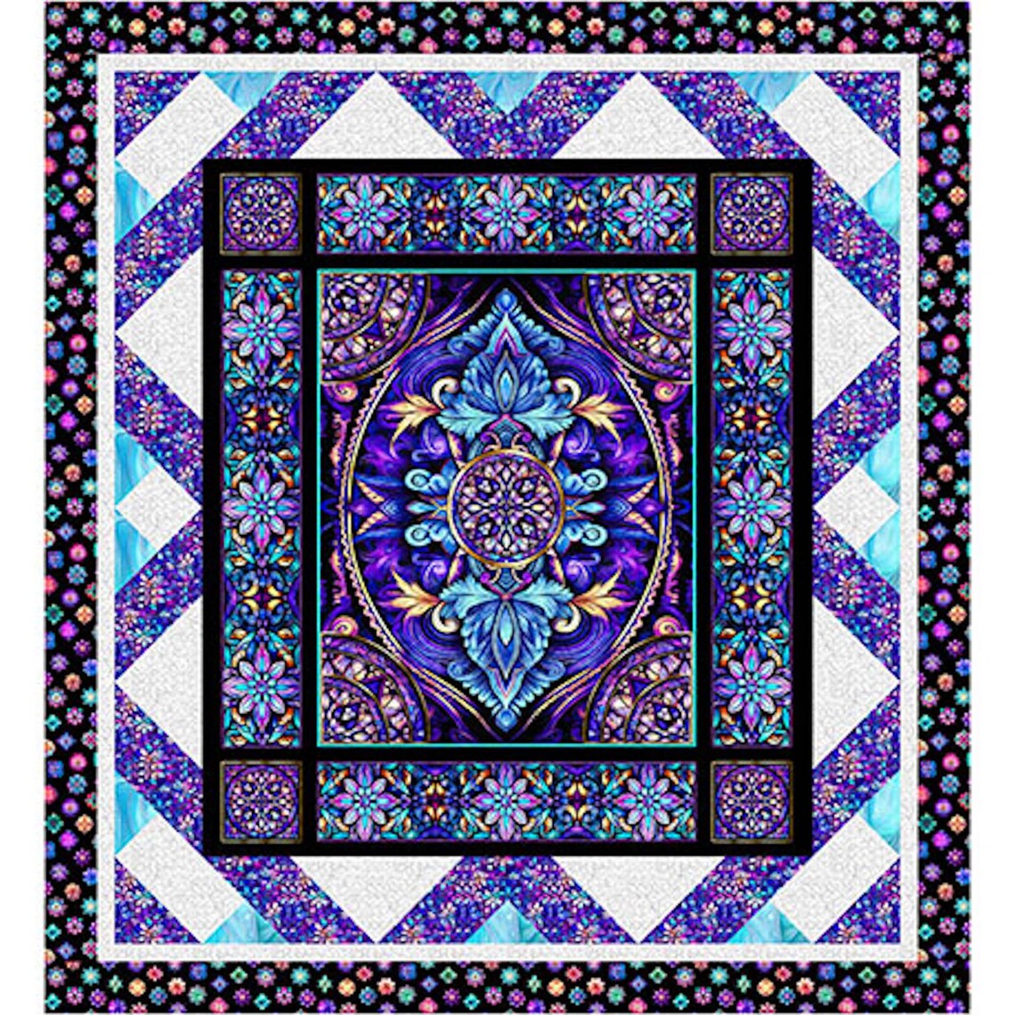 New - Royale Stained Glass Blocks - Morris Creative - QT Fabrics - 1 ...
