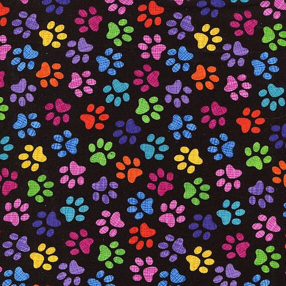 Rainbow Cat Paws - Timeless Treasures - Short Yard (29.5")