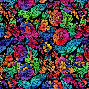 New - Vivid Rainbow Floral - In the Beginning - Jason Yenter - Yardage and More Available
