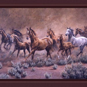 New - On the Move Horses - Kim Penner - 1 Yard Digital Panel