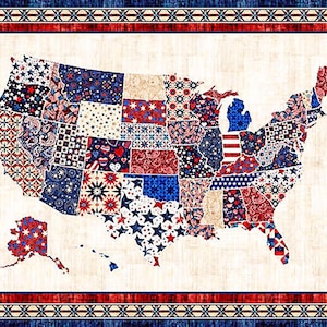 Neu - Amerikanischer Wandteppich - Dan Morris - QT Fabrics - 1 Yard Panel - Mehr verfügbar