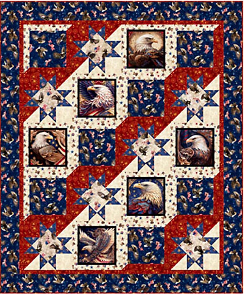 American Spirit Eagle Blocks - Morris Creative - QT Fabrics - 1 Yard ...