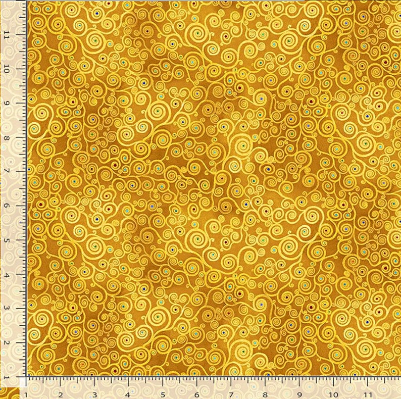New Cleo Gold Golden Swirls Timeless Treasures 1 Yard Etsy