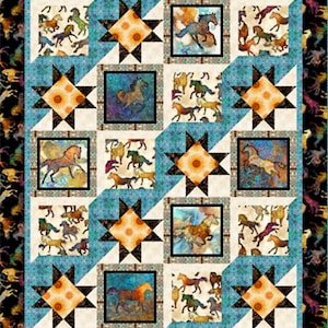 Prancing Stars - Pine Tree Country Quilts - Quilt Pattern 59&quot; x 71&quot; - Sale