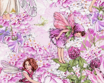Pink Petal Flowers Fairies  - Michael Miller - 1 Yard - More on Order
