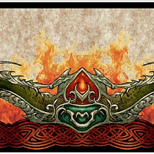 The Ancients Dragons Border - In the Beginning - Jason Yenter - Yardage and More Available