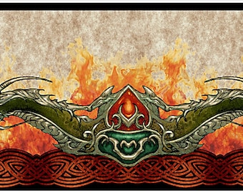 The Ancients Dragons Border - In the Beginning - Jason Yenter - 1 Yard - More Available - By the Yard