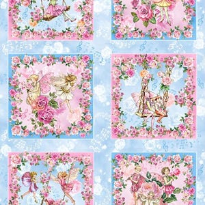 New - Spring Songs Fairy Garden Blocks - Michael Miller - 1 Panel (24&quot;) - More Available