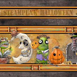 Steampunk Halloween 3 Border Stripe - QT Fabrics - 1 Yard - More Available