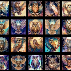 Mystic Owl Patches - QT Fabrics - 1 Yard Panel - Last Available