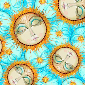 Jeu de lumière soleil et mer - Quilting Treasures - 1 mètre et plus disponibles