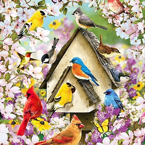 Birdhouse 3 Digital - Four Seasons - 1 Yard Panel - More Available
