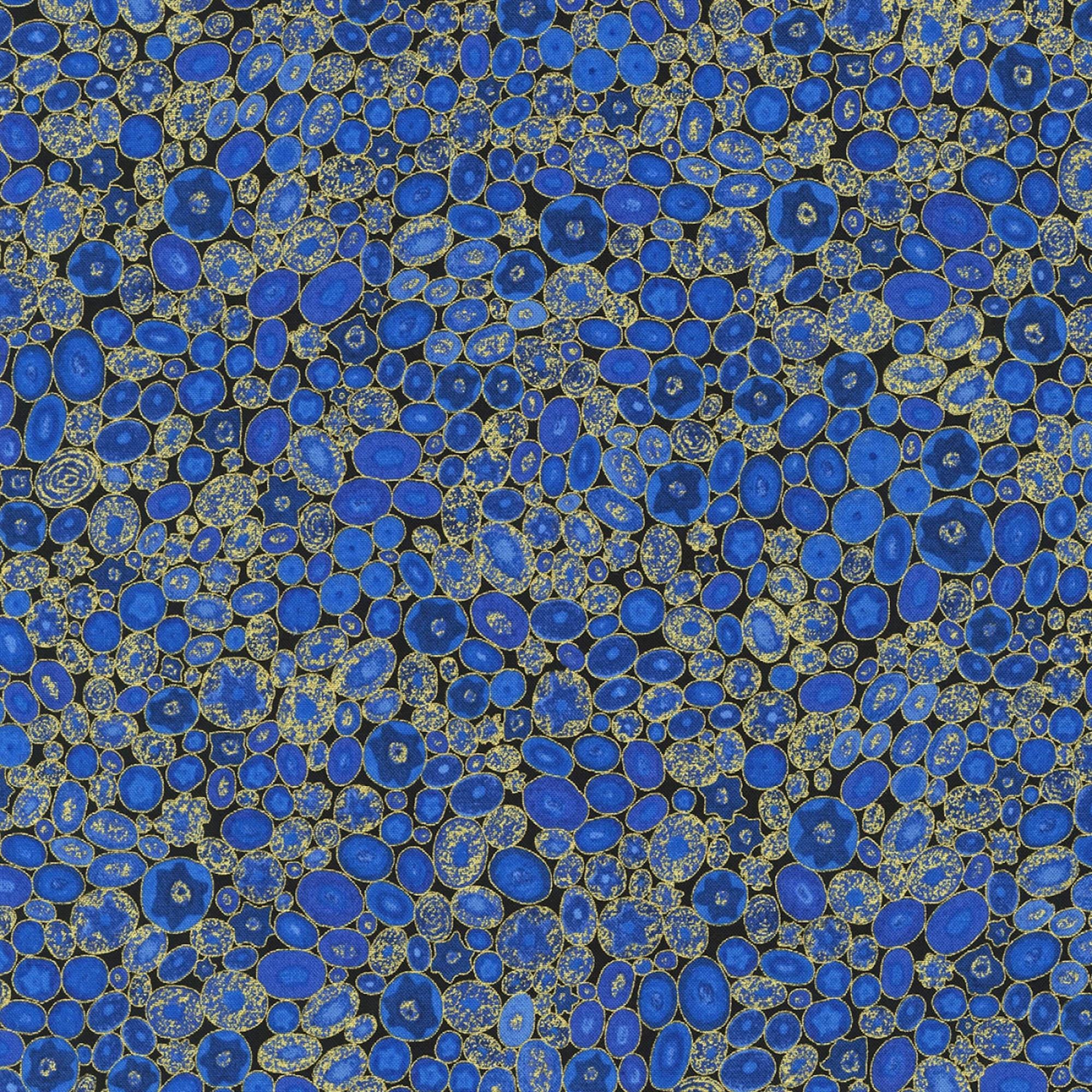 Gustav Klimt Sapphire Metallic - Robert Kaufman - Fat Quarter - Etsy UK