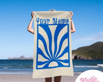 RETRO Multi Style personalized gifts| Beach Towel With Name| Birthday Vacation Gift| Girl gift