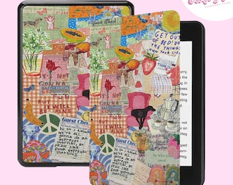 Vintage Collage&quot; Kindle Case - Eclectic Reads| Kindle Case| Gift for her| Gift for him | All of generation kindle version| Gift for kid