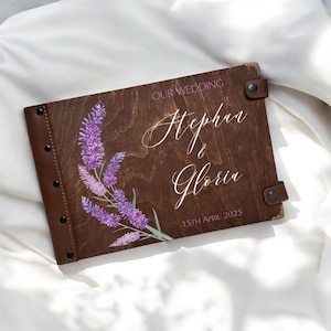 Personalized Wooden Wedding Photo Album: Custom Engraved Scrapbook