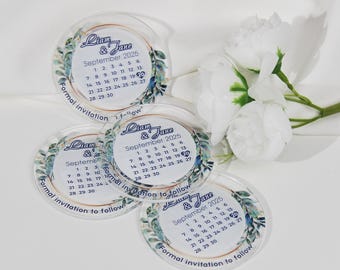 Blumen Acryl Save the Date Magnet : Personalisiertes Hochzeitsgeschenk