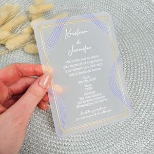 Acrylic frosted wedding invitation, Party Invitations, Custom acrylic invitation, Save the date, Floral save the date wedding invitation