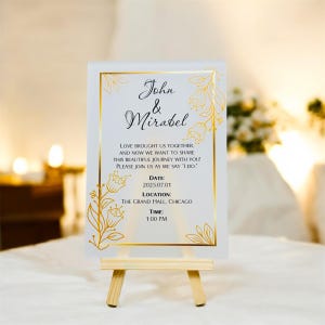 Acrylic frosted wedding invitation, Party Invitations, Custom acrylic invitation, Save the date, Floral save the date wedding invitation