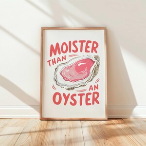 Funny Oyster Art, Coastal Wall Decor, Beach House Digital Download, Nautical Kitchen Print, Bar Cart Art
