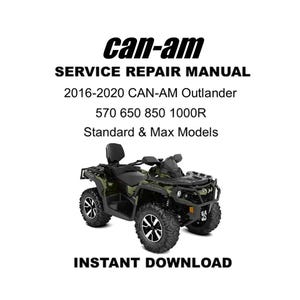 2016-2020 Can-Am Outlander 570 650 850 1000 & Max Models Service Repair Manual