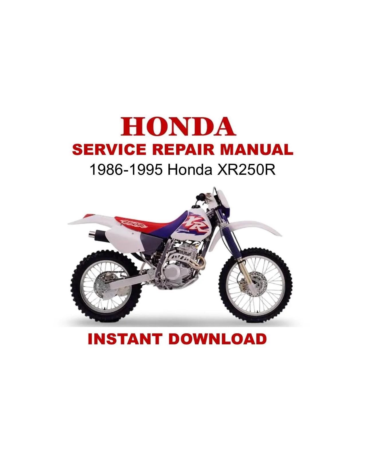 1986-1995 Honda XR250R Service Repair Workshop Manual - Etsy Israel