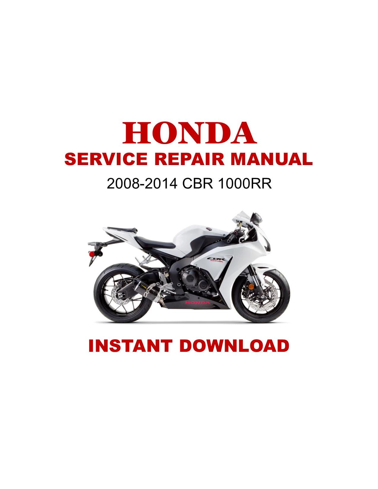2008-2014 Honda CBR 1000RR Service Repair Workshop Manual - Etsy