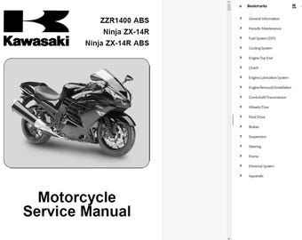 2006-2013 Kawasaki Ninja ZX-14R Service Repair Workshop Manual - Etsy