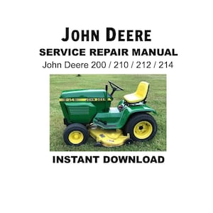 John Deere 200 210 212 214 Service Repair Technical Manual