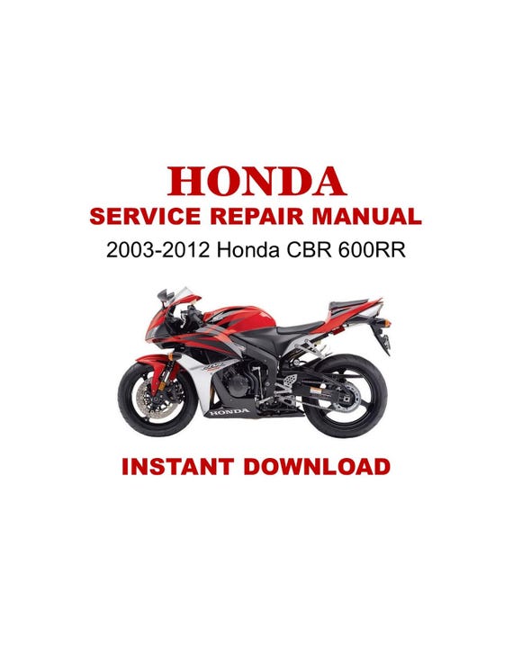 2003-2012 Honda CBR 600RR Service Repair Workshop Manual - Etsy