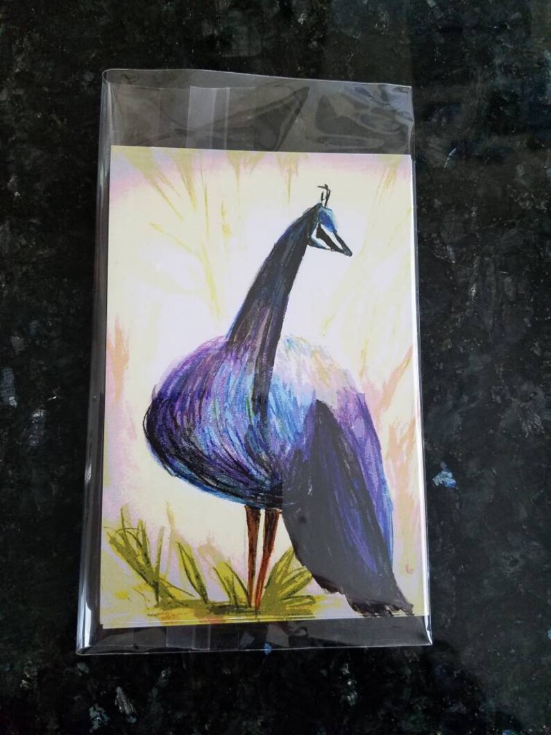 Notecards Decor Peacock Print Stationary Postcards