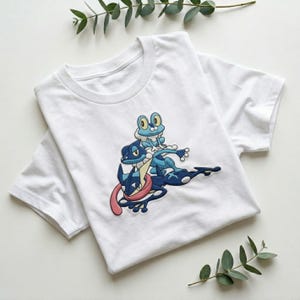 Greninja Frogadier Froakie evolution Embroidered Sweatshirt, Cute Poke t-shirt, Kawaii anime , PKM Gamer Gift, pokemom, pokedad