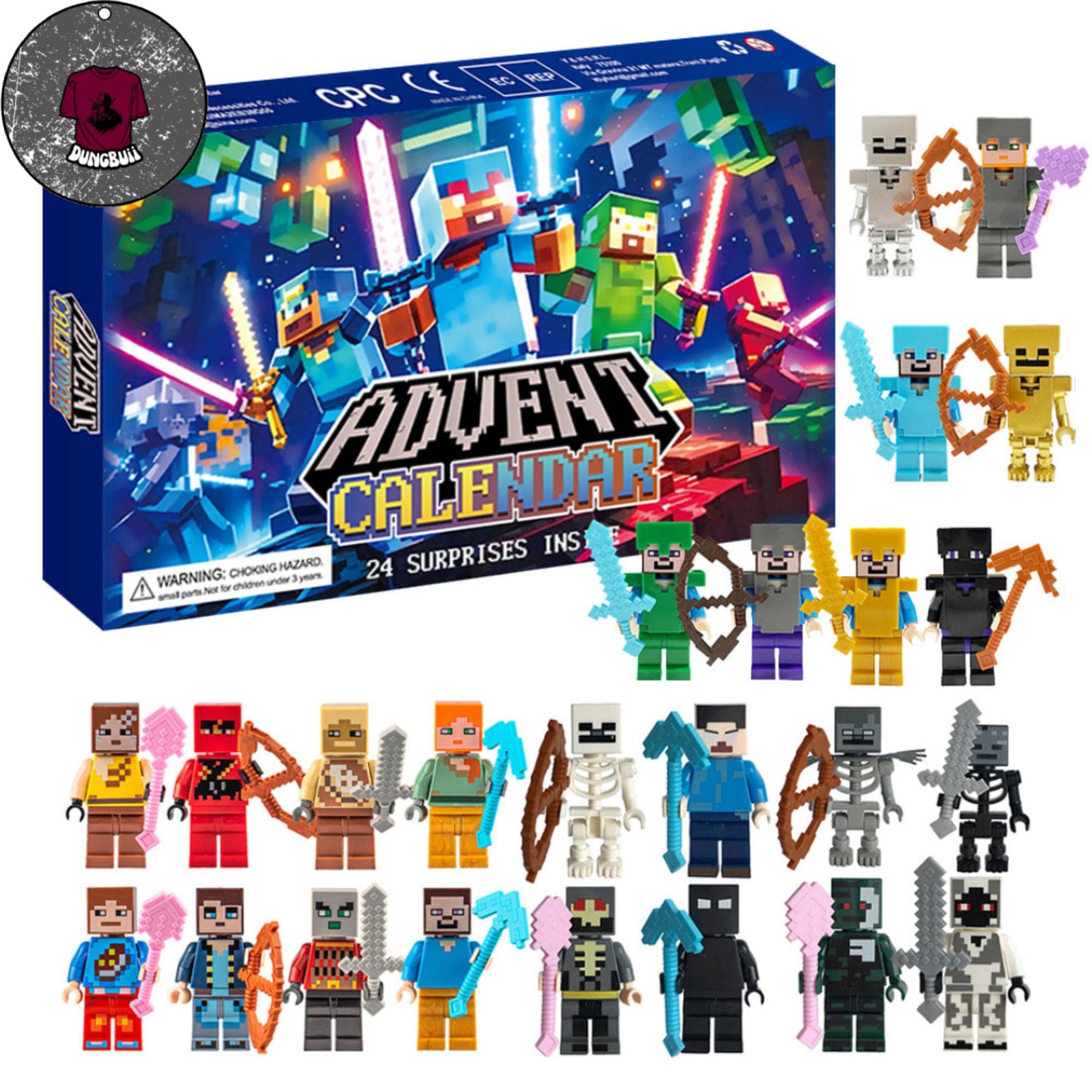 Discover Minecraft Building Blocks Advent Calendar 2025, 24-Day Countdown Blind Box, Toy Kidsren's Gift Minecraft, Advent Calendar Xmas Gift