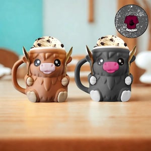Highland Cow Ice Cream Pint, Ice cream holder, Highland Cow Ice Pint Holder