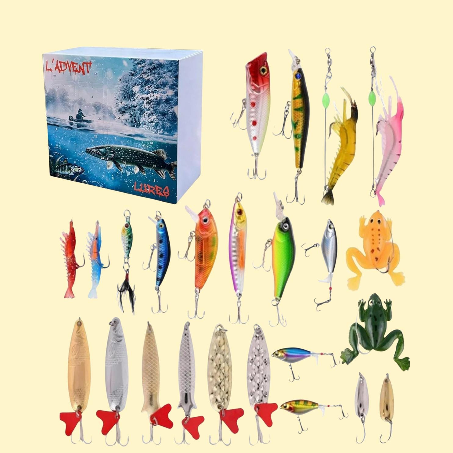 Discover Special Fishing Advent Calendar 2025, Fish Hook Box, Random Fishing Advent Calendar, Christmas gift, Fishing Blind Box