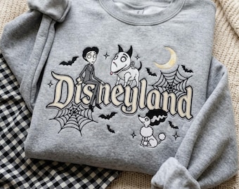 Frankenweenie Disneyland Embroidered Sweatshirt, Victor Frankenstein Sparky Persephone T-shirt, Disney Halloween Outfit, Spooky season