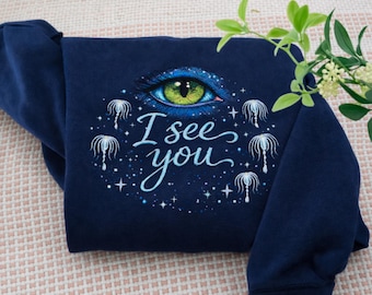 Embroidered Avatar Fire and Ash T-shirt Sweatshirt Hoodie, Pandora embroidery shirt, Na'vi shirt, I see you sweater