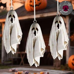 Halloween Bat Ornament Ghost Decorations, Ghost Ornament, Halloween ornament, Eerie Halloween Home Yard Decoration, Bat Hangings