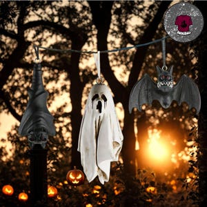 Halloween Bat Ornament Ghost Decorations, Ghost Ornament, Halloween ornament, Eerie Halloween Home Yard Decoration, Bat Hangings