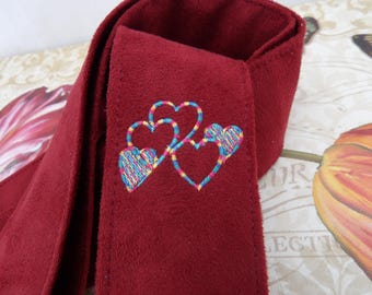 Embroidered Rainbow Hearts 2" Guitar Strap