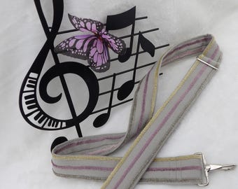 Handmade Banjo Strap with metal clip ends by Martha Crow