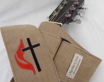 Methodist Cross Bass Guitar Strap: 3 inch and Adjustable