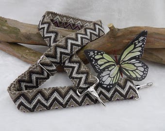 Unique Handmade Banjo Strap with metal clip ends by Martha Crow