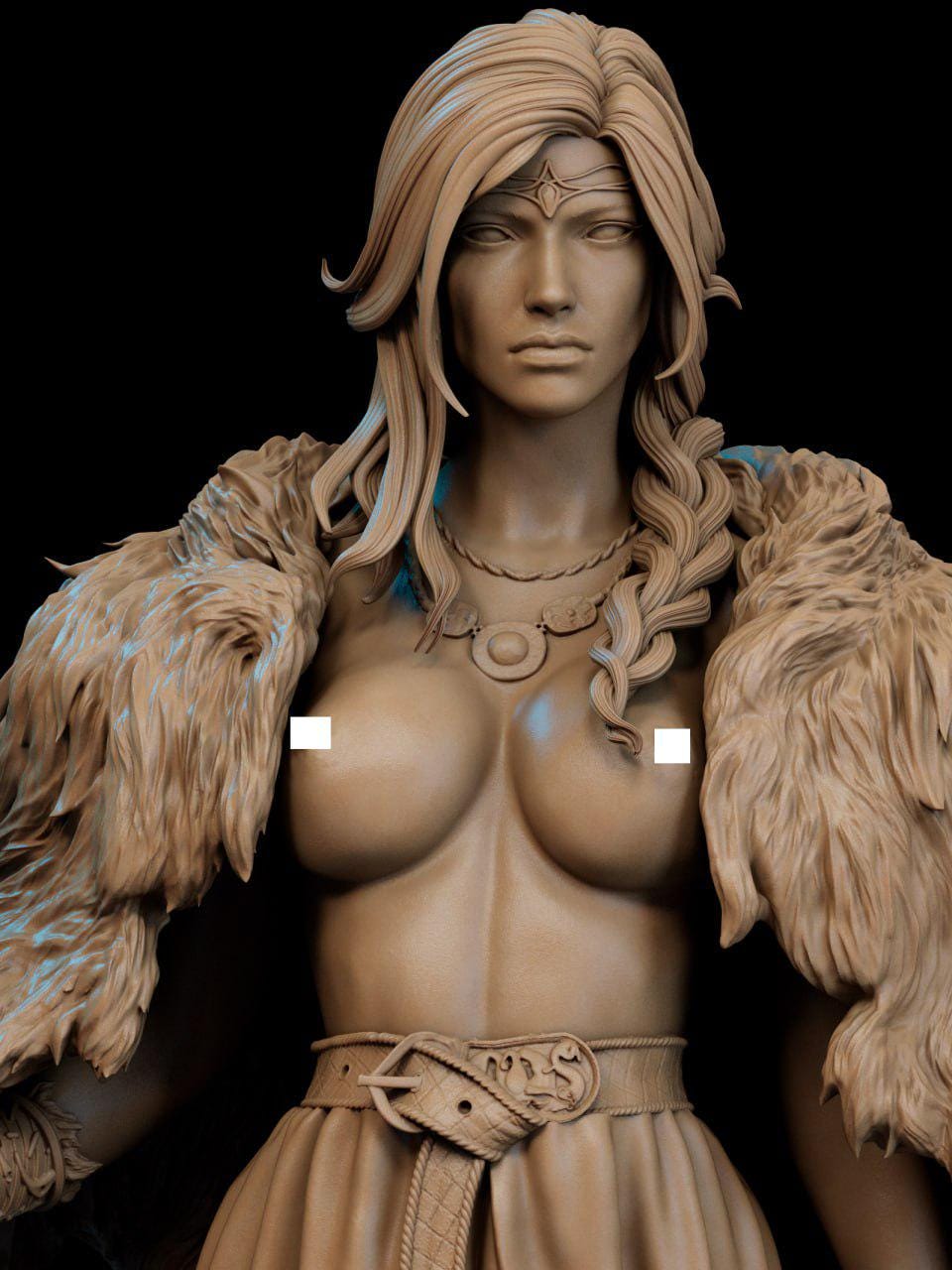 Freyja hoog detail figuur standbeeld 3d-model 3d verf 3d-printer stl-bestanden volwassen NSFW