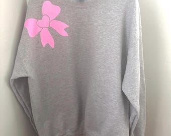Customized Bow and Heart Sweatshirt